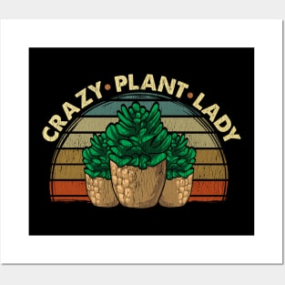 Cute & Funny Crazy Plant Lady Planting Gardening Posters and Art